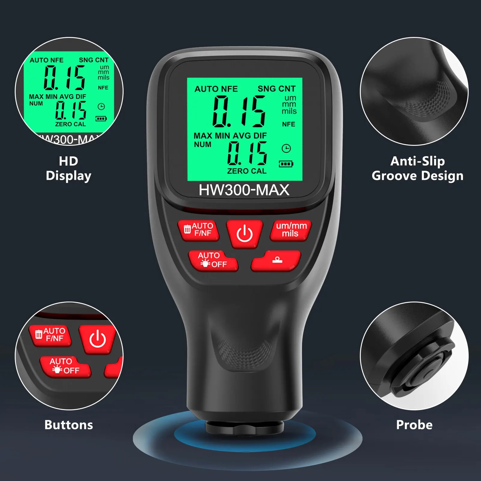1Set HW300-MAX Alat Pengukur K - Paint Thickness Gauge ulasan dan harga