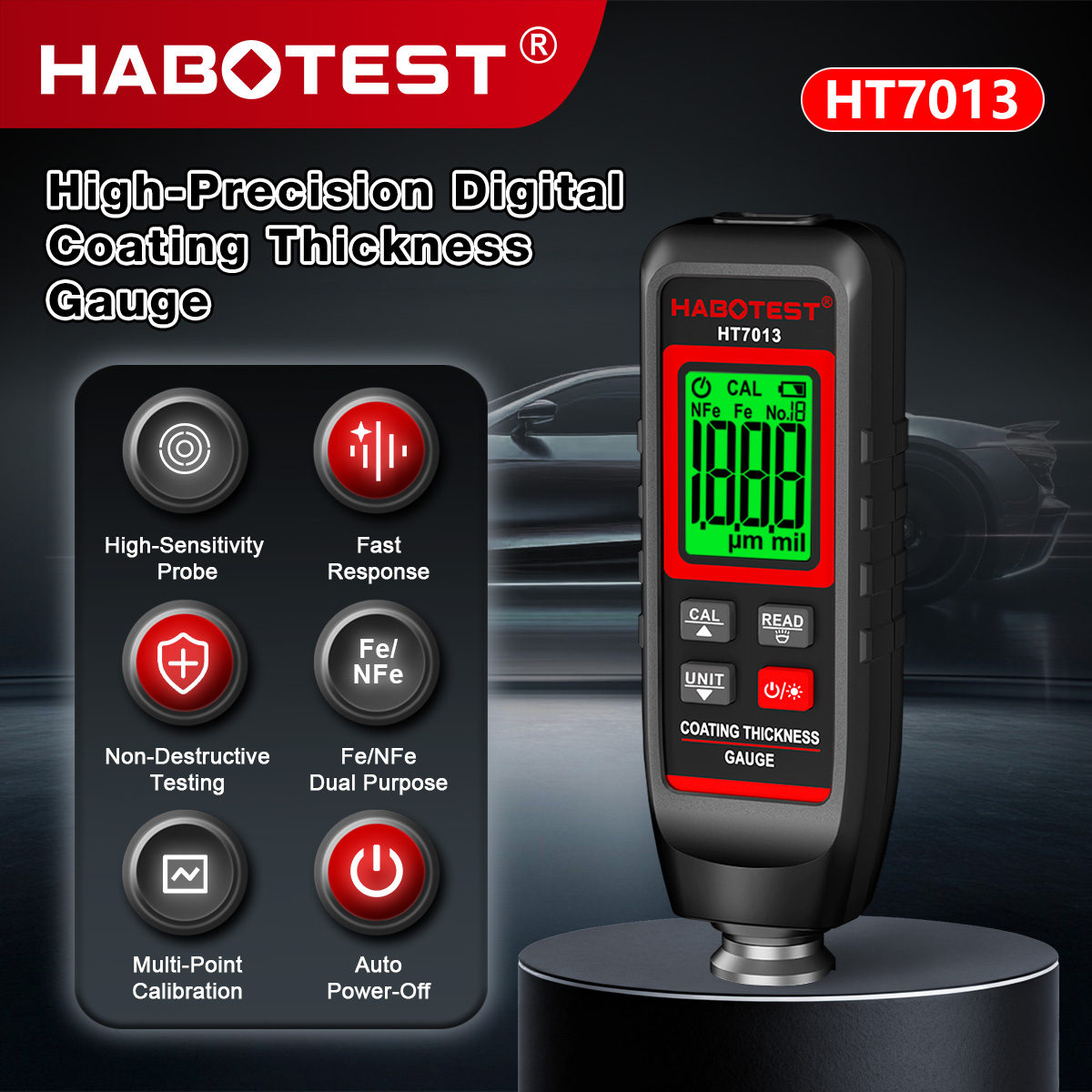 HABOTEST HT7013 Pengukur Keteb - Paint Thickness Gauge ulasan dan harga